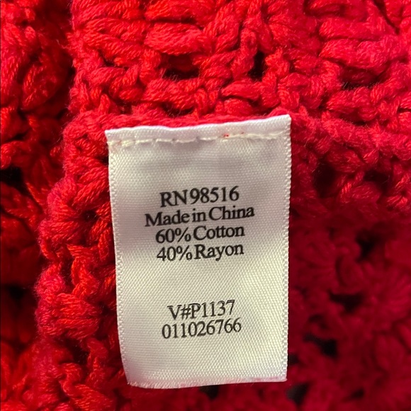 Coldwater Creek Red Crochet Cardigan - Picture 4 of 4